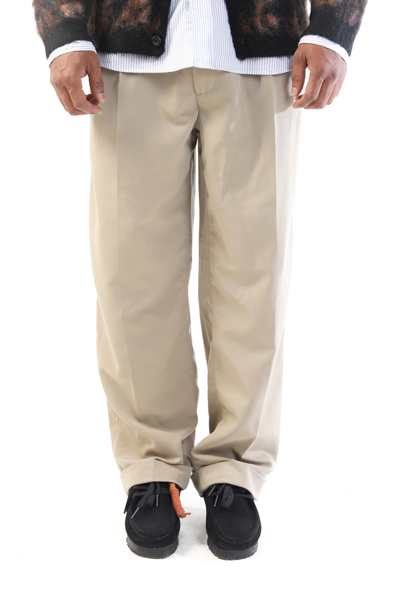 2 pleats trousers pe twill Sand 21
