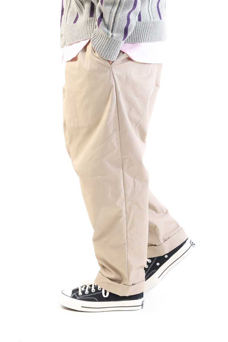 2 pleats twill Khaki