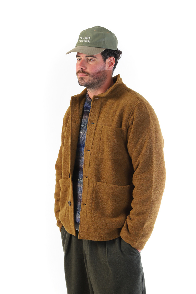 Field jacket wool fleece Mustard