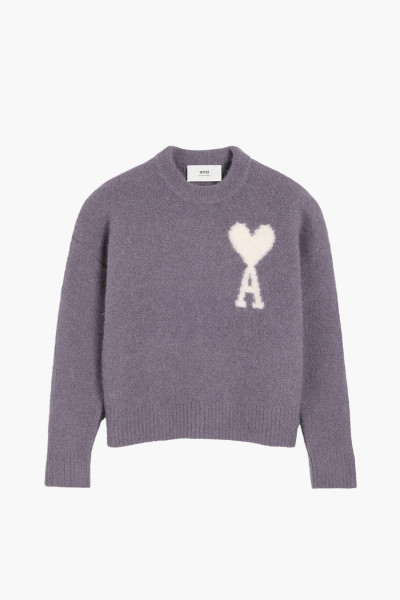 Ami Pull col rond ami de coeur Lilac - GRADUATE STORE