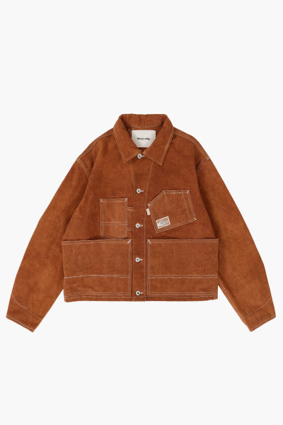 Story mfg. Station jacket Brown wonky - GRADUATE STORE