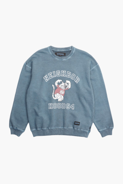 Neighborhood Pigment dyed sweat shirt ls Navy - GRADUATE STORE