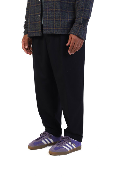 Beams plus 2 pleats trousers flannel Navy - GRADUATE STORE