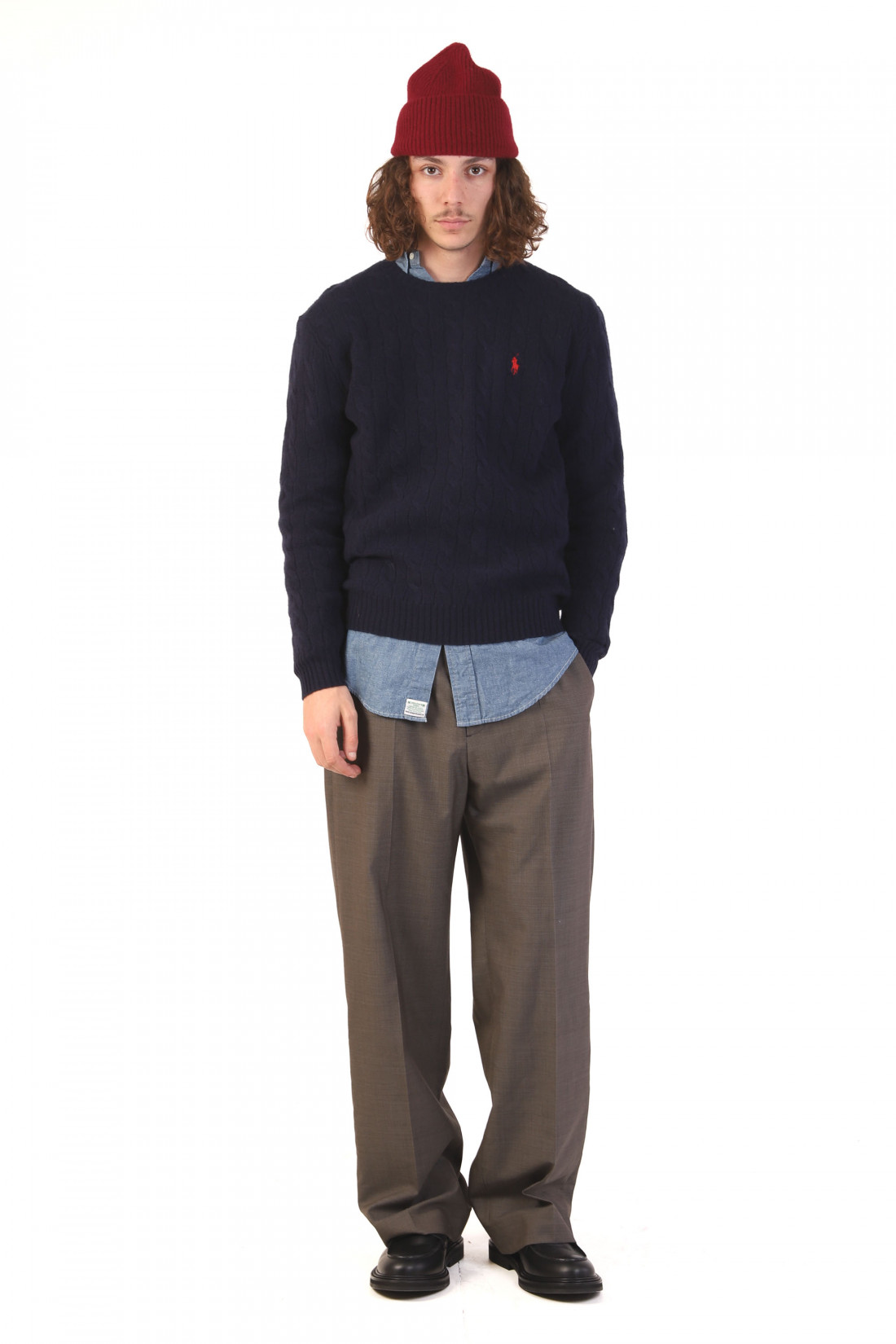 Borrowed chino Grey atom check wool
