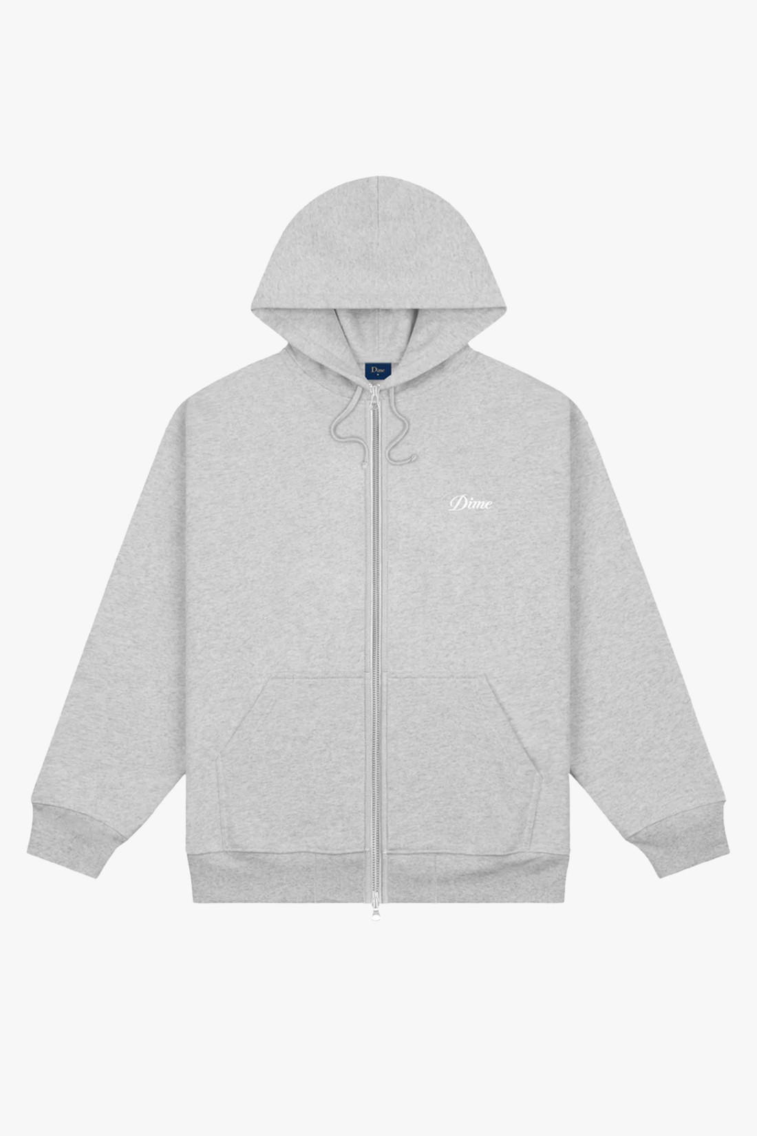 Cursive small logo zip-hoodie Heather gray